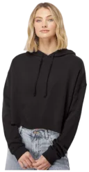 Independent Trading Co. AFX64CRP Women's Lightweight Hooded Pullover Crop Sweatshirt