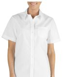 FS136 Dickies Women's Short Sleeve Stretch Poplin Shirt WHITE