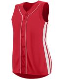 Augusta Sportswear 1669 Girls' Sleeveless Winner Jersey Red/ White