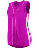 Augusta Sportswear 1669 Girls' Sleeveless Winner Jersey Power Pink/ White
