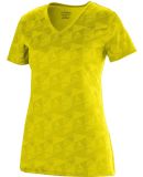 Augusta Sportswear 1792 Women's Elevate Wicking T-Shirt Power Yellow/ Black Print