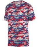 Augusta Sportswear 1806 Youth Mod Camo Wicking Tee Red/ Royal Mod