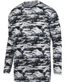 Augusta Sportswear 1808 Youth Mod Camo Long Sleeve Wicking Tee Black Mod