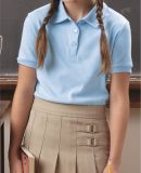 French Toast A9423 Girls' Short Sleeve Picot Polo