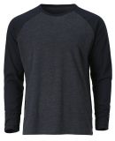Ouray 23024 / Men's Baseball Long Sleeve Tee Black Heather/Black