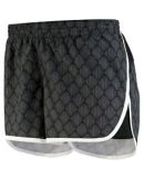 Augusta Sportswear 2428 Women's Fysique Short Black Plexus Print/ White