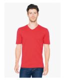 American Apparel 24321OW Unisex Organic Fine Jersey Short-Sleeve Classic V-Neck Radish