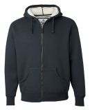 J America 8986 Full-Zip Hooded Sweatshirt with Sherpa Lining Vintage Navy/ Natural