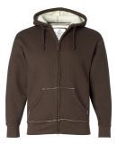 J America 8985 Full-Zip Hooded Thermal with Sherpa Lining Brown/ Natural