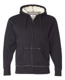 J America 8985 Full-Zip Hooded Thermal with Sherpa Lining Vintage Navy/ Natural