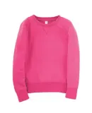 LAT 2652 Girls' Slouchy French Terry Pullover HOT PINK