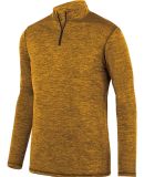 Augusta Sportswear 2956 Youth Intensify Black Heather Quarter-Zip Pullover Gold