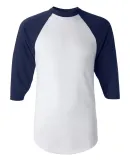 420 Augusta Baseball Tee White/ Navy