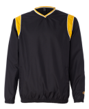 Rawlings 9700 V-Neck Micro Poly Windshirt Black/Gold