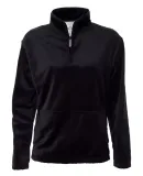 J America 8838 Quarter-Zip Shag Pullover Black