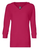 J. America - Ladies' ¾ Sleeve Hooded Slub Tee - 8153 Wildberry