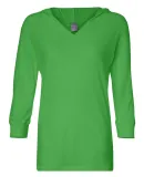 J. America - Ladies' ¾ Sleeve Hooded Slub Tee - 8153 Lime