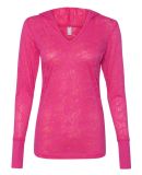 8254 J. America - Women's Jersey Burnout Hooded Pullover T-Shirt Wildberry