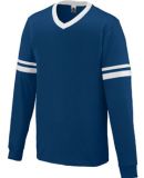 Augusta Sportswear 372 Long Sleeve Stripe Jersey Navy/ White