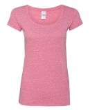 J America 8260 Ladies' Twisted Slub Scoopneck T-Shirt Cosmo Pink