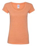 J America 8260 Ladies' Twisted Slub Scoopneck T-Shirt Atomic Orange