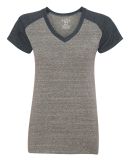 Blue 84 SJTR Juniors' Triblend V-Neck Raglan T-Shirt Heather/ Navy