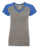 Blue 84 SJTR Juniors' Triblend V-Neck Raglan T-Shirt Heather/ Royal