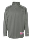 Rawlings 9751 Quarter-Zip Flatback Mesh Fleece Pullover Steel Grey