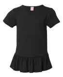 2627 LA T Girls' Fine Jersey Ruffle T-Shirt BLACK