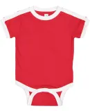 Rabbit Skins 4432 Infant Soccer Ringer Fine Jersey Bodysuit RED/ WHITE