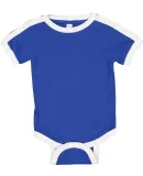 Rabbit Skins 4432 Infant Soccer Ringer Fine Jersey Bodysuit ROYAL/ WHITE