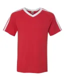 Augusta Sportswear 363 Get Rowdy Shoulder Stripe T-Shirt Red/ White