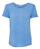 J America 8127 Women's Oasis Wash Drop Tail T-Shirt Deep Periwinkle