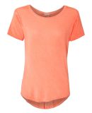 J America 8127 Women's Oasis Wash Drop Tail T-Shirt Fusion Coral