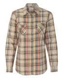 Weatherproof W178573 Vintage Women's Burnout Flannel Khaki Plaid