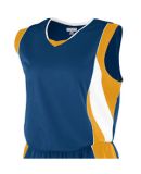 Augusta Sportswear 516 Girls' Wicking Mesh Extreme Jersey Navy/ Gold/ White