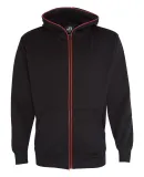 197 8668 Glow Full Zip Hood Black/ Electric Red