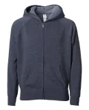 Independent Trading Co. PRM15YSBZ Youth Lightweight Special Blend Raglan Zip Hood Midnight