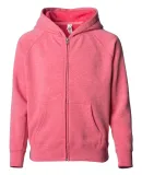 Independent Trading Co. PRM10TSBZ Toddler Lightweight Special Blend Raglan Zip Hood Pomegranate