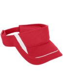 Augusta Sportswear 6275 Adjustable Wicking Mesh Edge Visor Red/ White