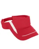 Augusta Sportswear 6276 Youth Adjustable Wicking Mesh Edge Visor Red/ White