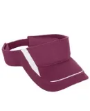 Augusta Sportswear 6276 Youth Adjustable Wicking Mesh Edge Visor Maroon/ White