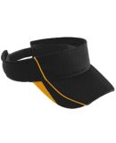 Augusta Sportswear 6286 Youth Force Visor Black/ Gold