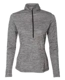 Russel Athletic QZ7EAX Women's Striated Quarter-Zip Pullover Black