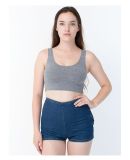 8384 American Apparel Cotton Spandex Crop Tank Athletic Grey (Discontinued)