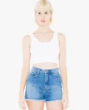 American Apparel 8384W Ladies' Cotton Spandex Crop Tank White