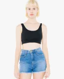 American Apparel 8384W Ladies' Cotton Spandex Crop Tank Black