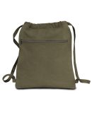 Liberty Bags 8877 Pigment Dyed Premium 12 Ounce Canvas Drawstring Bag KHAKI GREEN