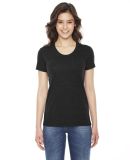 TR301 American Apparel Women's Tri-blend Short Sleeve Track Tee Tri Black (Discontinued)