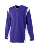 Augusta Sportswear 4600 Wicking Long Sleeve Warm Up Shirt Purple/ White
